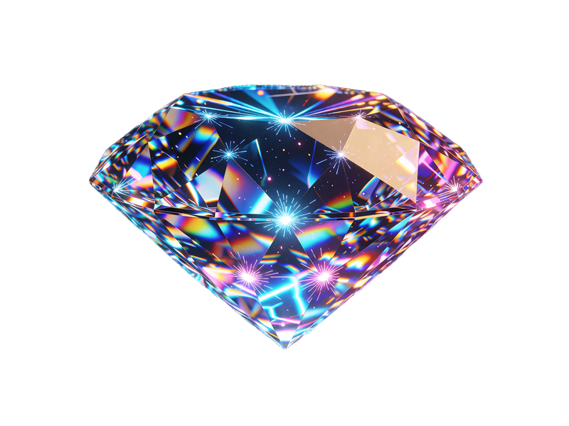 Kryształowy diament w neonowej poświacie obwod&oacute;w - grafika bonusu krypto 200% do 3000 USDT w Wyns Casino
